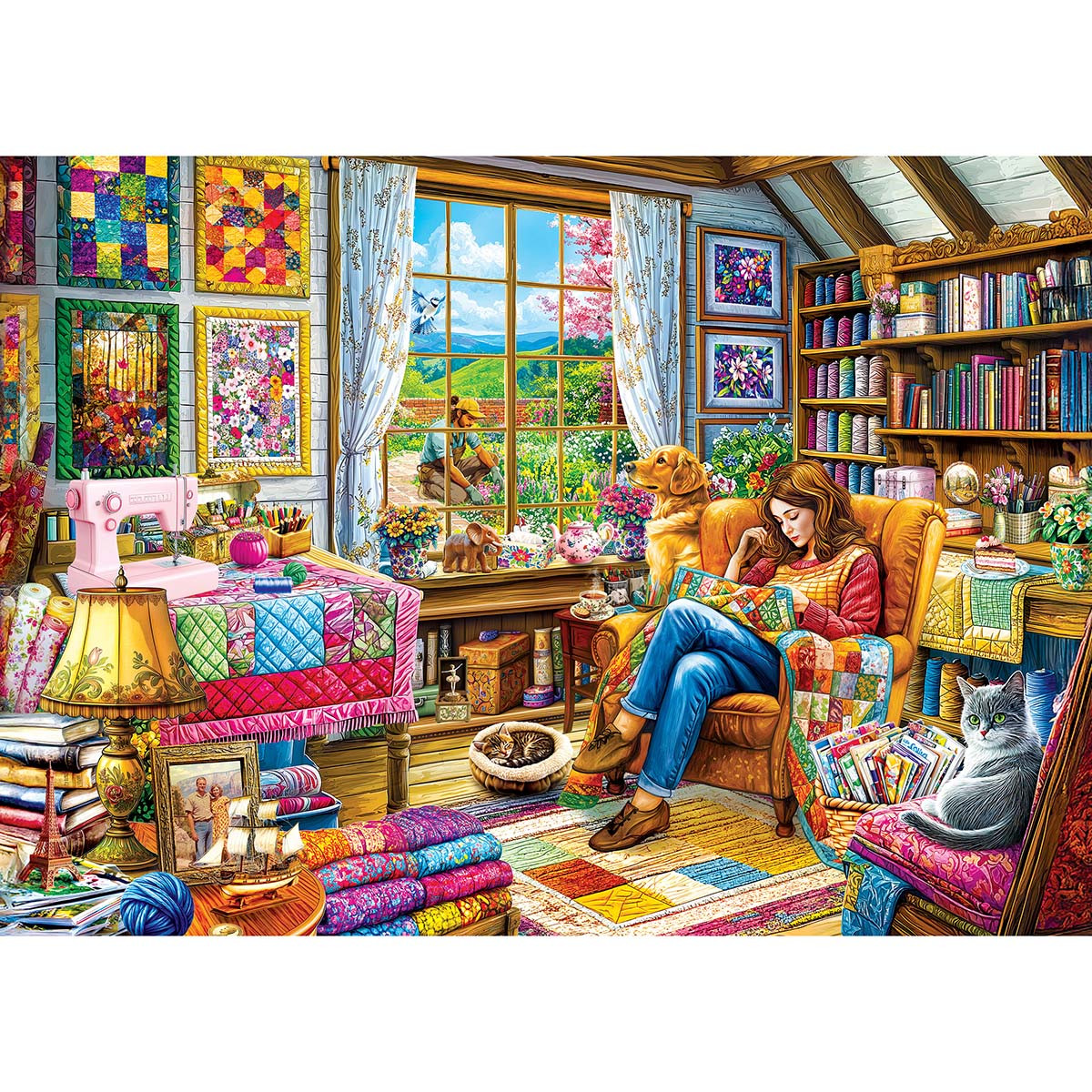 Masterpieces Puzzle Co Quilts & Cucumbers Jigsaw Puzzle