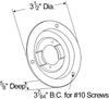 Grote 43163 Bracket,25",Chrome,Plastic, Theft-Resistant Flange For 2 1/2" Light
