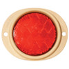 Grote 82562 Reflector, 3" Lens, Red, Steel, 2-Hole Mounting, Tan Housing
