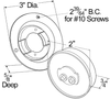 Grote 45562 M/C Light 2" Diameter Red Sealed W/Optic Lens Kit (45822 + 43150)