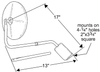Grote 12153 Mirror, Stainless Steel, Hood Mount Assemblies
