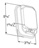 Grote 62381 Back-Up Light, Clear, US 45 Series, Rectangular