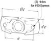 Grote 43430 Bracket, Gray, Twist-On Suface Mount, Kit (43690 + 67050)