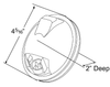 Grote 53100 S/T/T Light 4" Red Clear Housing Torsion Mount II Malepin