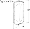 Grote 16101 Mirror, 7" X 16", White, OEM-Style Bubble-Back Wc