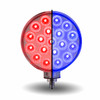 TRUX TLED-DFXB AMBER/RED TURN & MARKER TO BLUE AUXILIARY DOUBLE FACE ROUND REFLECTOR LED LIGHT - 38 DIODES
