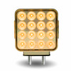 TRUX TLED-SDXG DOUBLE FACE AMBER/RED TURN & MARKER TO GREEN AUXILIARY SQUARE REFLECTOR LED LIGHT - DOUBLE POST | 38 DIODES | CLEAR LENS