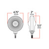 TRUX TLED-DFO AMBER/RED TURN & MARKER DOUBLE FACE ROUND "OL-SKUL" LED LIGHT - 38 DIODES