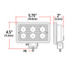 TRUX TLED-U22 4" X 6" RECTANGLE HIGH POWERED FLOOD LED WORK LAMP