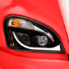 TRUX TLED-H69 BLACK CHROME FREIGHTLINER CASCADIA LED PROJECTOR HEADLIGHT ASSEMBLY WITH DUAL FUNCTION LED STRIP - PASSENGER SIDE