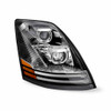 TRUX TLED-H18 CHROME VOLVO VN/ VNL LED PROJECTOR HEADLIGHT ASSEMBLY WITH LED WITH DUAL FUNCTION LED STRIPS - PASSENGER SIDE