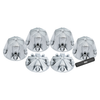 TRUX THUB-MC1 COMPLETE CHROME ABS PLASTIC MAG WHEEL AXLE & NUT COVER KIT