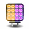 TRUX TLED-SDXP DOUBLE FACE AMBER/RED TURN & MARKER TO PURPLE AUXILIARY SQUARE REFLECTOR LED LIGHT - DOUBLE POST | 38 DIODES | CLEAR LENS