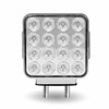 TRUX TLED-SDXP DOUBLE FACE AMBER/RED TURN & MARKER TO PURPLE AUXILIARY SQUARE REFLECTOR LED LIGHT - DOUBLE POST | 38 DIODES | CLEAR LENS