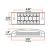 TRUX TLED-2X6CR 2" X 6" CLEAR RED MARKER RECTANGULAR LED LIGHT - 20 DIODES