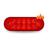 TRUX TLED-OBHX 6" RED STOP, TURN & TAIL TO WHITE BACK UP OVAL LED LIGHT WITH HEATED LENS - 12 DIODES