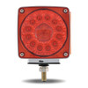 TRUX TLED-SDFR4 AMBER/RED TURN & MARKER SQUARE DOUBLE FACE LED LIGHT - SINGLE POST | 38 DIODES | AMBER/RED LENS | DRIVER SIDE