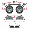 TRUX TFEN-F26 133" POLY 3 RIBBED FULL FENDERS WITH ROLLED EDGE