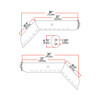 TRUX TU-9223 45Âº 30.25" STAINLESS STEEL STANDARD MUD FLAP HANGER WITH 1 1/8" BOLT SPACING