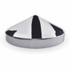 TRUX THUB-858P 8" DIAMETER CHROME METAL REAR POINTED HUBCAP