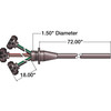 Truck-Lite 50204 72 RH 3 Plug S/T/T Harness 5 Conductor Round Cable