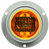 10379Y Truck-Lite 10 Series High Profile LED Yellow Round 8 Diode Marker Clearance Light with Gray Polycarbonate Flange, Fit 'N Forget Molded Connector, 12V