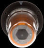 92566Y Truck-Lite Led Medium Profile Beacon, Clear/Yellow, Permanent/Pipe Mount, Class 1, Hardwired, Stripped End, 12V