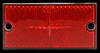 98035R Truck-Lite Rectangle Red Reflector, Black ABS Housing, 2 Screw Mount