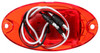 60424R Truck-Lite 60 Series LED 2"x6" Oval 6-Diode Red Polycarbonate Lens Side Turn Light