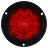 44266R Truck-Lite Super 44 LED Red Round 17 Diode Stop Turn Tail Light with Black Flange Mount, Fit 'N Forget Stainless Steel, 24V
