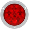 44322R Truck-Lite Super 44 LED Red Round 6 Diode Stop Turn Tail Light with Gray Flange Mount, Fit 'N Forget Stainless Steel, 12V
