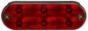 60610R Truck-Lite 60 Series LED Red/Clear Oval 8 Diode Stop Turn Tail and Backup Light, Grommet Mount, Hardwired, Heated