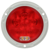 44625R Truck-Lite Super 44 LED Red/Clear Round 8 Diode Stop Turn Tail And Backup Flange Mount Heated Lamp