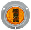30251Y3 Truck-Lite 30 Series LED Yellow Round 2 Diode Marker Clearance Light with Gray Polycarbonate Flange Mount, Fit 'N Forget M/C, 12V