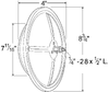 12272-5 Grote 8 Inch Black Elliptical Mirror with Steel Housing