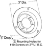 43152 Grote Theft-Resistant Mounting Flange For 2 Inch Round Lamps, Black Polycarbonate