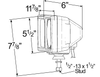 64291-4 Grote Per-Lux Snow Plow Lamp Pair, Black Housing, Integrated Parking/Turn Signal Lights, 45/65 Watt, 12V, Swivel Mount