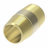 Aeroquip Brass Close Nipple Adapter Straight Male Pipe with Sealant | 3326X4Z