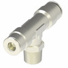 Aeroquip Adapter Brass Push Connect Tee Male Pipe Swivel on Branch | 1172X8X8S