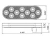 Buyers 5626551 6.5" Oval Stop Turn Tail Light 10 LED Red