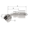 Aeroquip Hose End Crimp 45 Degree Female 45 Degree Swivel | FJ3246-0606S