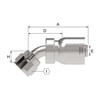 Aeroquip Hose End Crimp 45 Degree Female 37 Degree Swivel | FJ3249-0606S