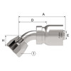 Aeroquip Hose End Crimp 45 Degree Female 37/45 Universal Swivel | FJ3243-0808S