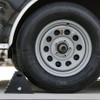 Buyers WC1086 Rubber Wheel Chock with Chain Eye - 10" x 8" x 6"