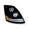 TLED-H55 Volvo VN VNL Halogen Headlight Assembly w/ 2 LED Strips Passenger Side
