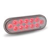 TRUX TLED-O12CR Clear Lens Red Stop, Turn & Tail LED Oval Light