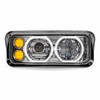 TLED-H121 Pete 357 365 378 379 Chrome LED Projector Headlight w/ Halo Rings RH