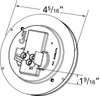 Grote 54342 S/T/T Light, Red, 4" Round, Female Pin, 3 Diode