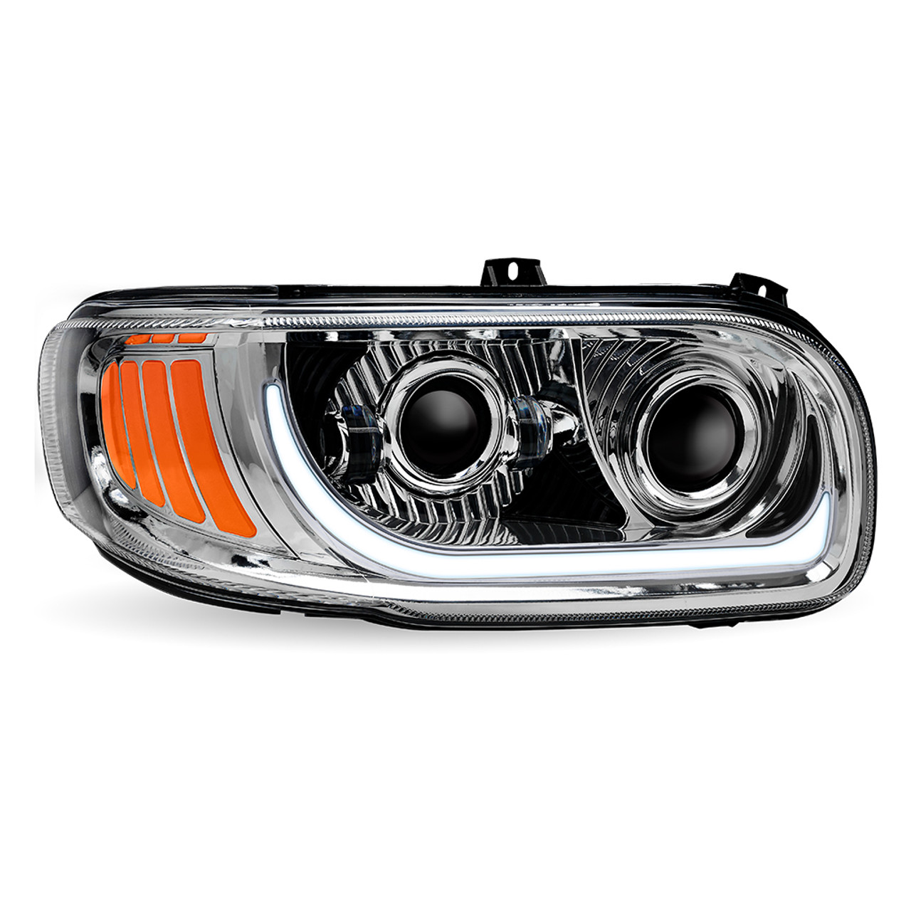 Trux TLED-H111 Peterbilt Chrome LED Passenger Side Headlight Assembly