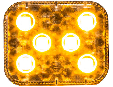 Buyers 8892500 2.25" Square Amber StickOn Rectangular 6 LED Strobe Light